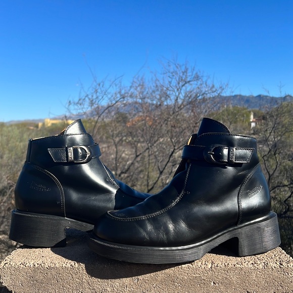 🏴󠁧󠁢󠁥󠁮󠁧󠁿 Dr. Martens MIE Vintage Platform MONO BLACK Side Zip Boots UK 7 - Picture 6 of 17